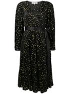 Dvf Diane Von Furstenberg Floral Patterned Wrap Style Dress - Black