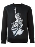 Neil Barrett Statue Print Sweatshirt, Men's, Size: Xl, Black, Polyester/viscose/polyurethane
