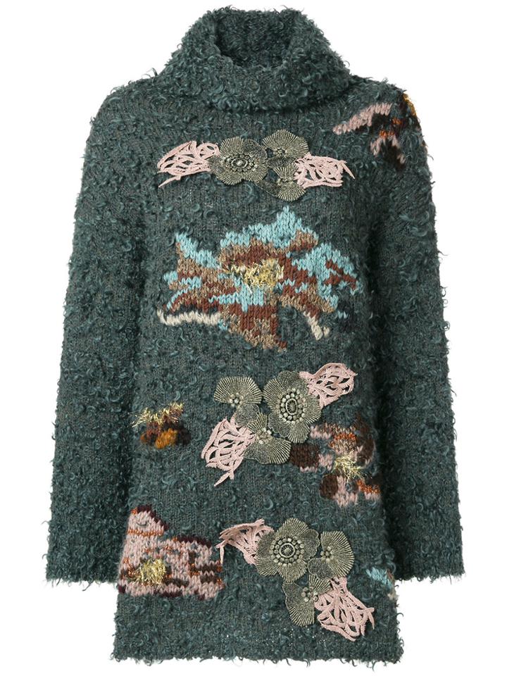 Antonio Marras Appliqué Detail Oversized Jumper - Green