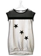 Monnalisa Star Print Dress - Metallic