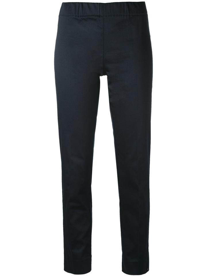 Slim Fit Straight Trousers - Women - Cotton/spandex/elastane - Xl, Blue, Cotton/spandex/elastane, P.a.r.o.s.h.