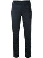Slim Fit Straight Trousers - Women - Cotton/spandex/elastane - Xl, Blue, Cotton/spandex/elastane, P.a.r.o.s.h.