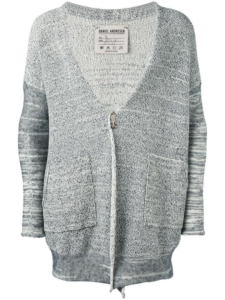 Daniel Andresen - Kantor Cardigan - Men - Cotton/linen/flax - S, Nude/neutrals, Cotton/linen/flax