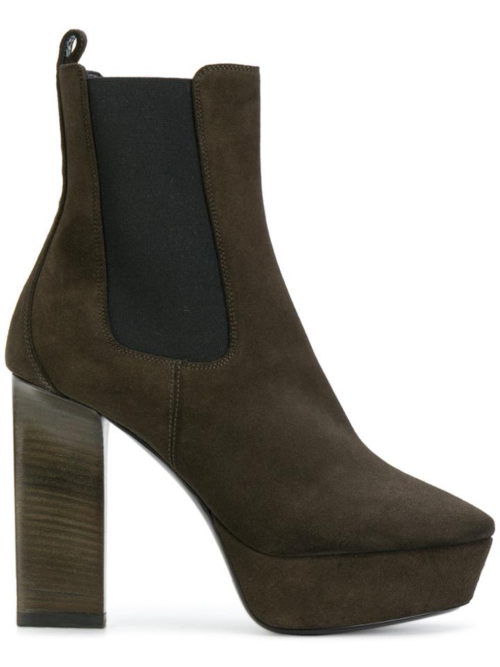 Saint Laurent Vika 95 Chelsea Boots - Green