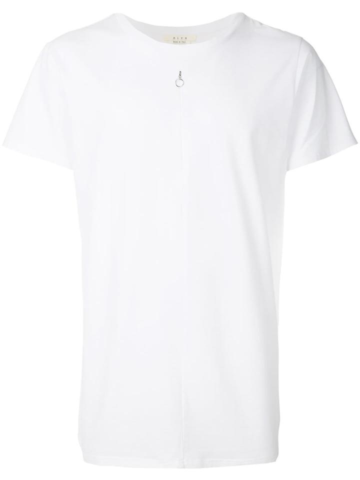 1017 Alyx 9sm Crew Neck T-shirt With Zip Detail - White