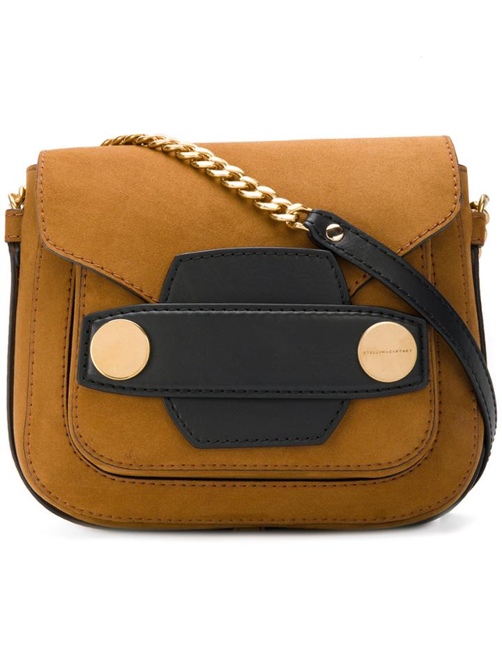 Stella Mccartney Two-tone Stella Popper Shoulder Bag - Brown