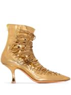Y/project Gold Patent Leather Ankle Boots