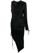 David Koma Asymmetric Midi Dress - Black