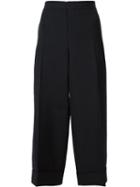 Marni Cropped Trousers, Women's, Size: 46, Black, Silk/viscose