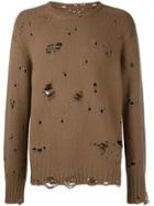 Takahiromiyashita The Soloist Destroyed Jumper - Brown