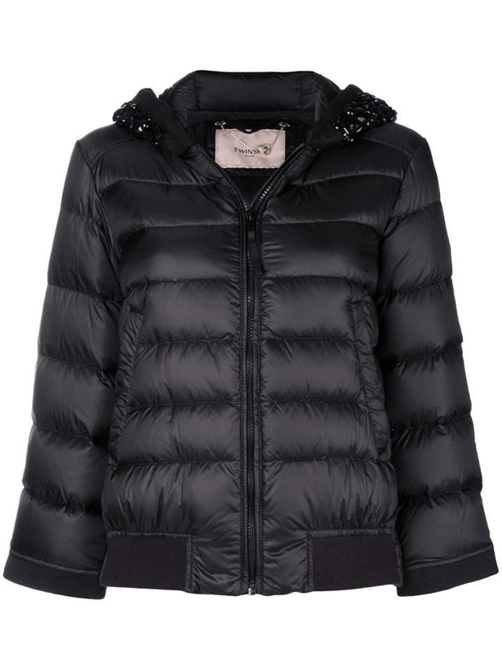 Twin-set Hooded Padded Coat - Black