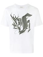 Dries Van Noten Short Sleeve T-shirt With Tattoo Calligraphy Detail, Men's, Size: Xl, White, Cotton