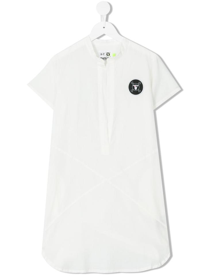 Nununu - Mandarin Neck T-shirt Dress - Kids - Cotton - 7 Yrs, White