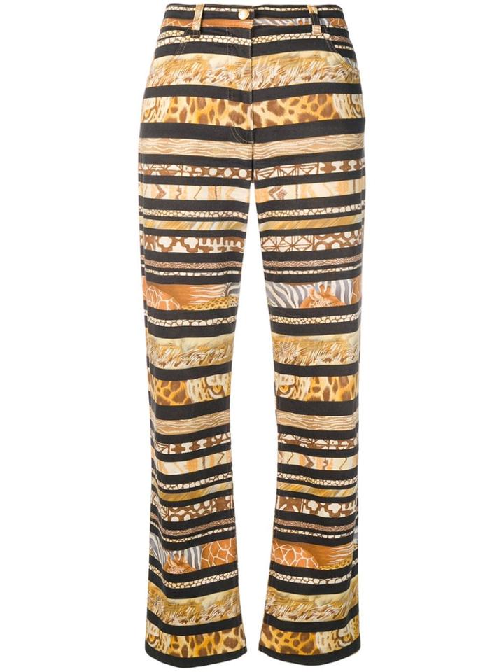 Salvatore Ferragamo Vintage Animal Print Trousers - Brown