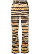 Salvatore Ferragamo Vintage Animal Print Trousers - Brown