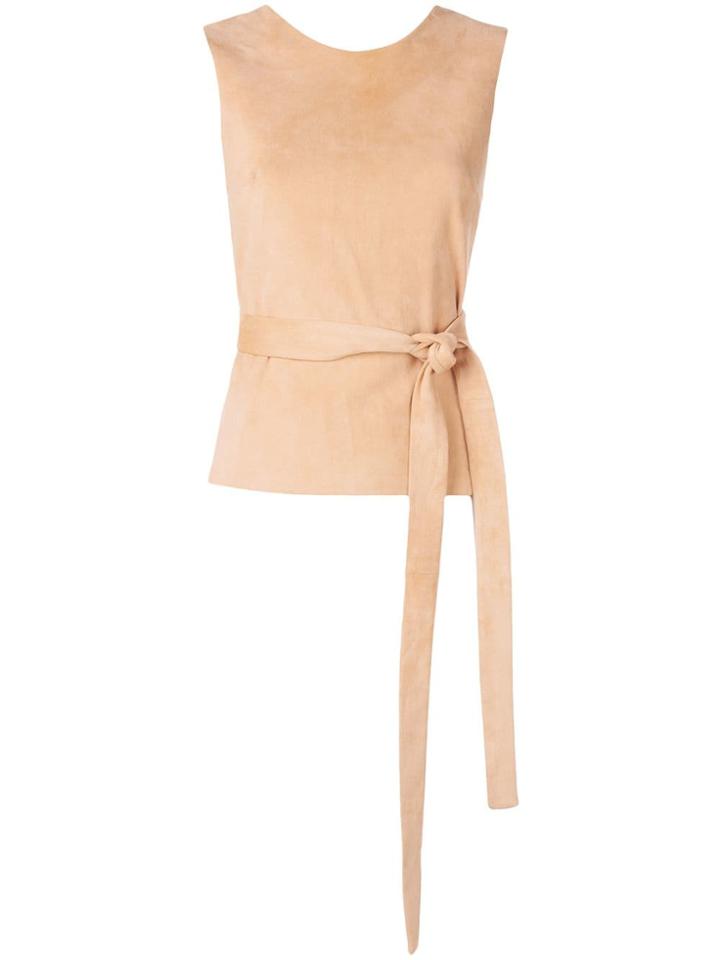 Rosetta Getty Belted Waist Vest Top - Neutrals