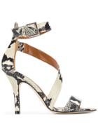 Paris Texas Snake Skin Strappy Sandals - Neutrals