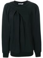 T By Alexander Wang Draped Oversized Sweatshirt - Black