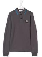 Stone Island Junior Teen Long Sleeve Polo Shirt - Pink & Purple