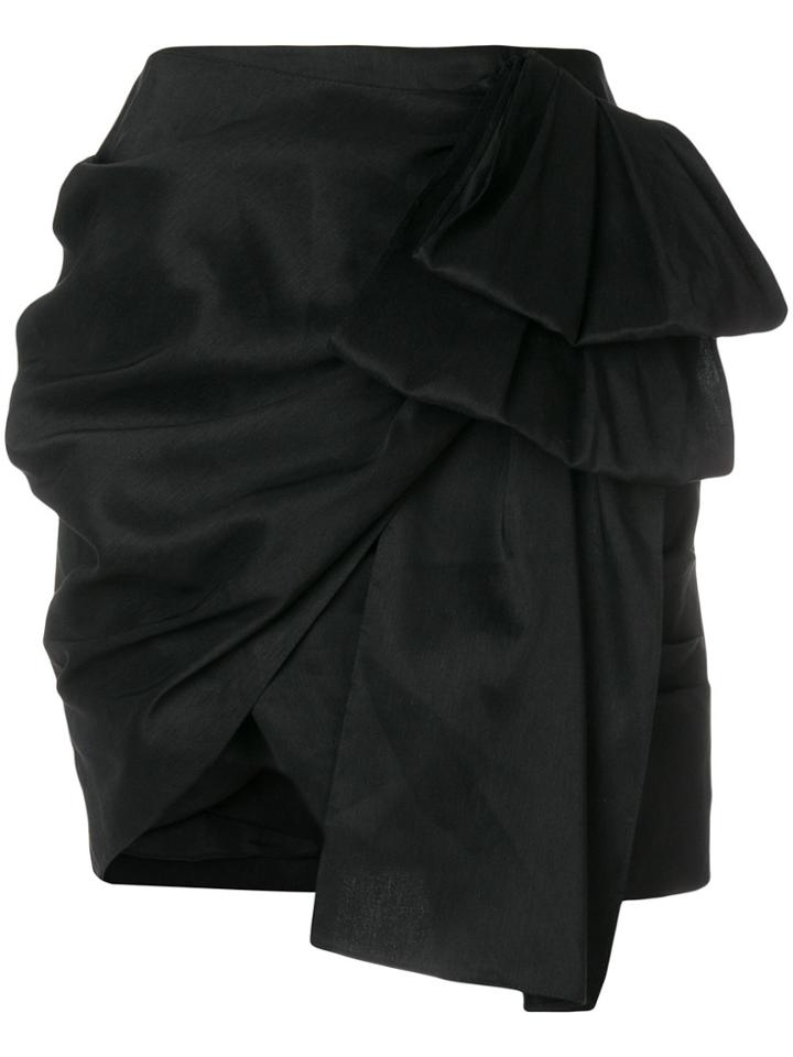 Magda Butrym Asymmetric Draped Mini Skirt - Black