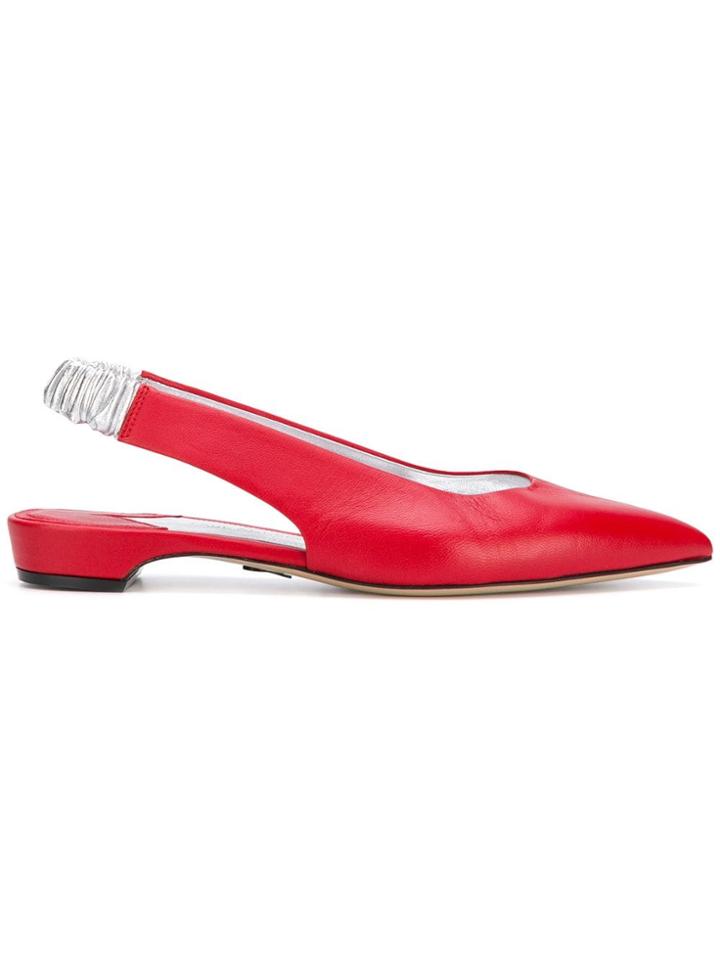 Paul Andrew Sling-back Pointed Ballerinas - Red