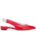 Paul Andrew Sling-back Pointed Ballerinas - Red