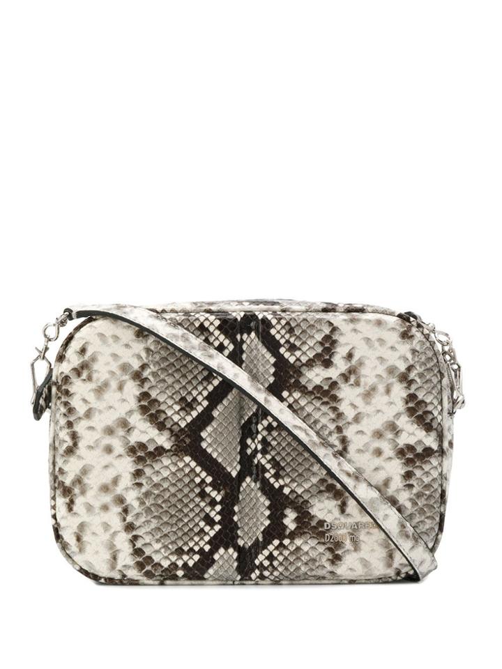 Dsquared2 Snake Pattern Crossbody Bag - White
