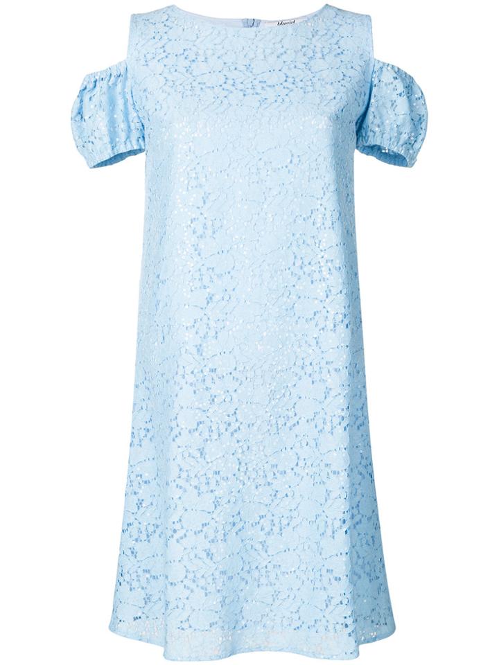 Blugirl Embroidered Cold Shoulder Dress - Blue
