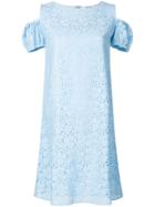 Blugirl Embroidered Cold Shoulder Dress - Blue