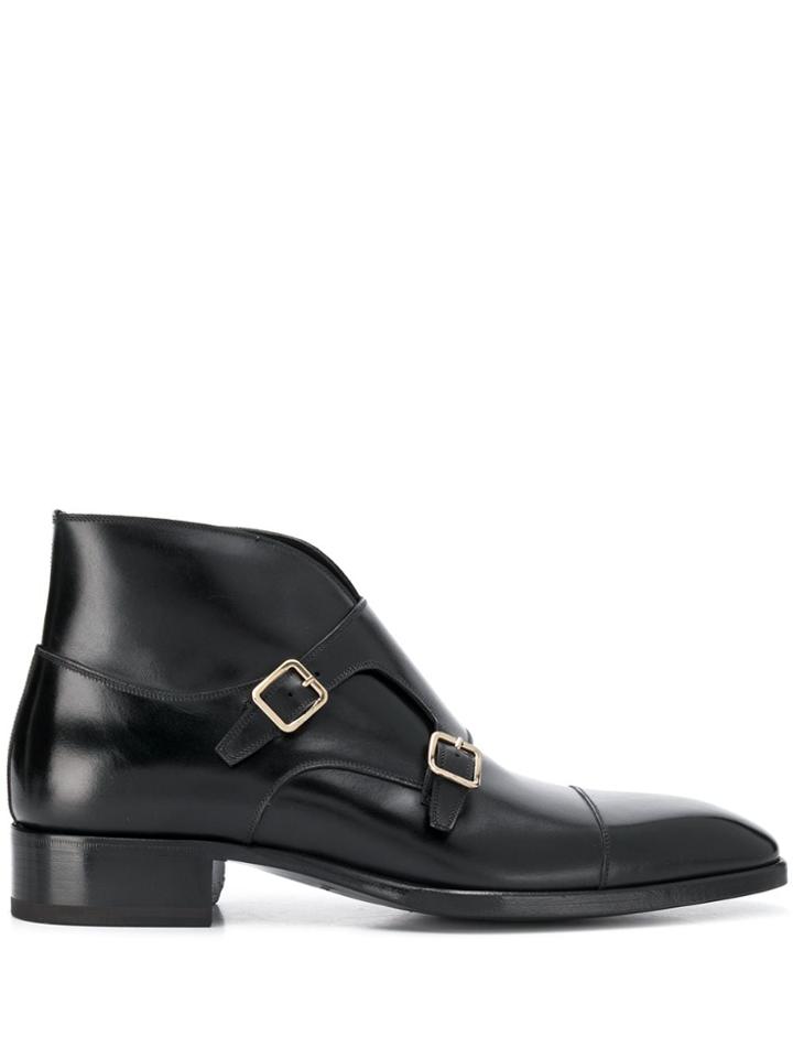Tom Ford Double Buckled Monk Shoes - Black