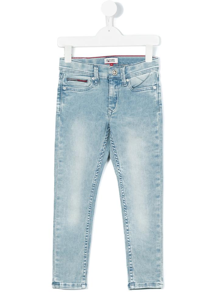 Tommy Hilfiger Junior - Stonewashed Jeans - Kids - Cotton/polyester/spandex/elastane - 10 Yrs, Blue