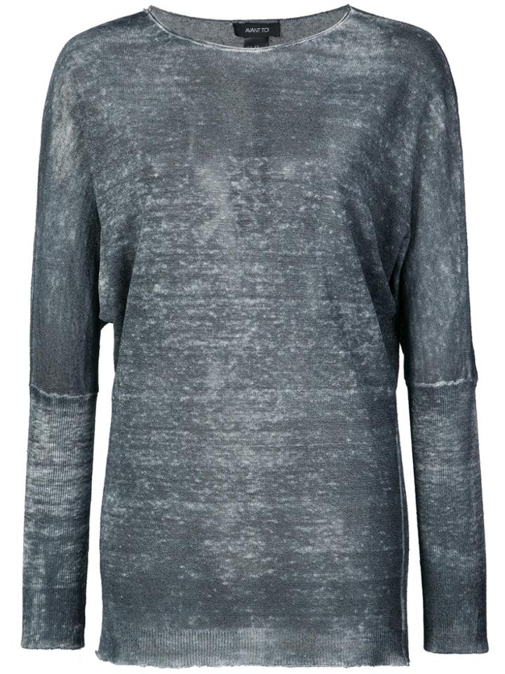 Avant Toi Long-sleeve Fitted Top - Grey