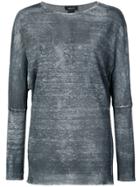 Avant Toi Long-sleeve Fitted Top - Grey