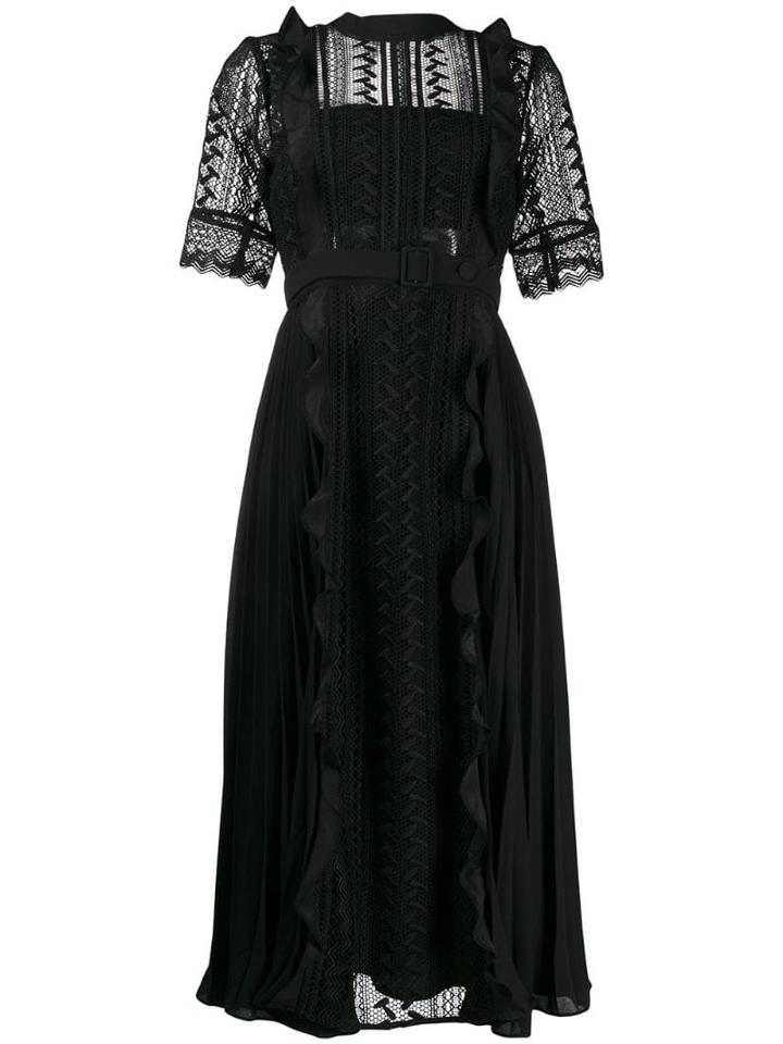 Self-portrait Embroidered Dress - Black