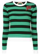No21 Striped Knitted Top - Green