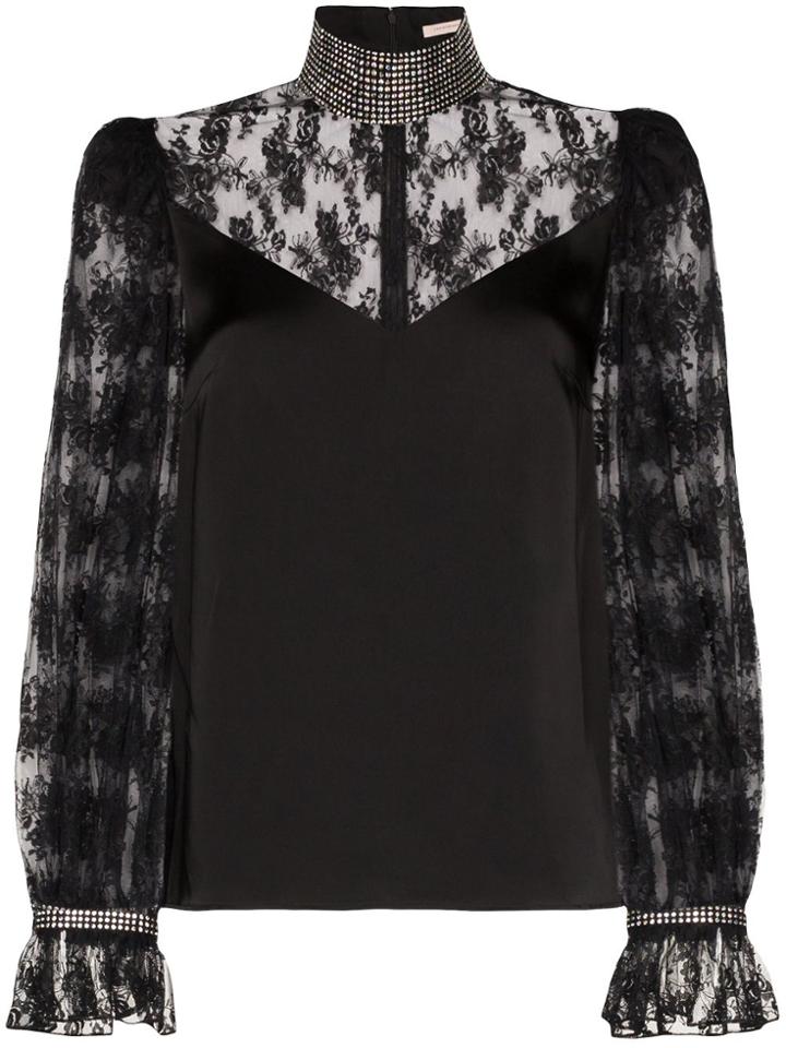 Christopher Kane Crystal-embellished Lace Blouse - Black
