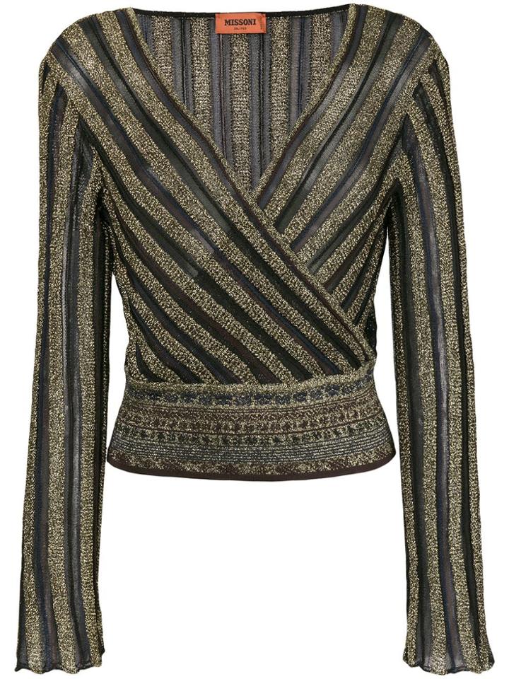 Missoni Striped V-neck Lurex Dress - Black