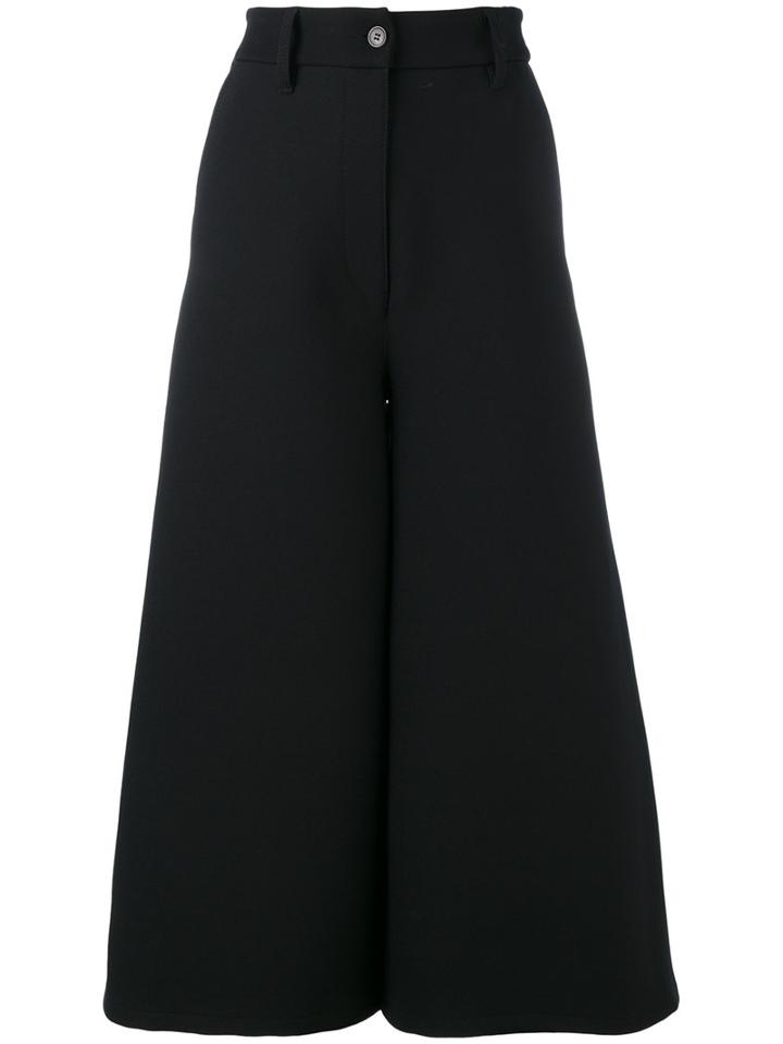 Mm6 Maison Margiela High-waisted Culottes, Women's, Size: 42, Black, Polyester/viscose