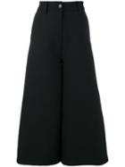 Mm6 Maison Margiela High-waisted Culottes, Women's, Size: 42, Black, Polyester/viscose