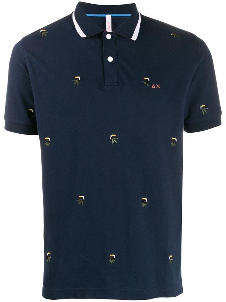 Sun 68 Embroidered Toucans Polo Shirt - Blue