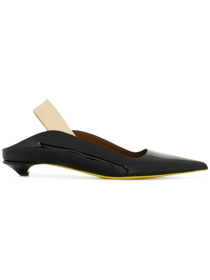 Proenza Schouler Black Patent Slingback Pumps