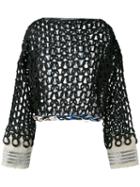 Aviù - Open Knit Jumper - Women - Cotton/polyamide/polyester/viscose - 40, Black, Cotton/polyamide/polyester/viscose