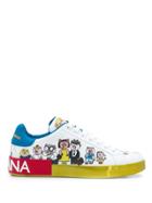 Dolce & Gabbana Pig Family Print Sneakers - White