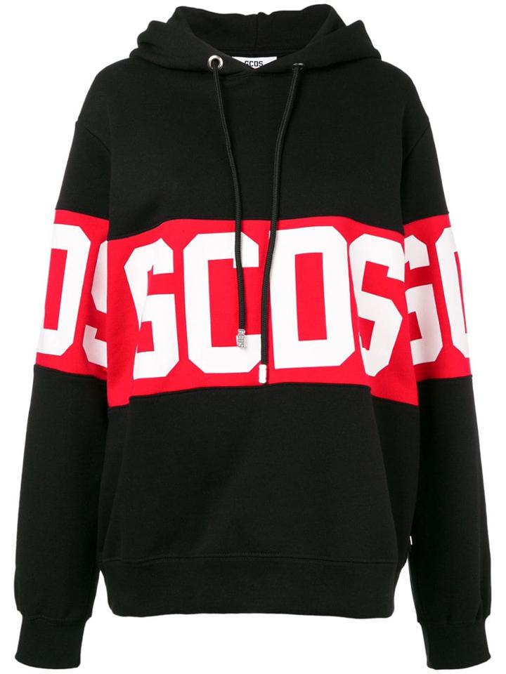 Gcds Logo Oversized Hoodie - Black