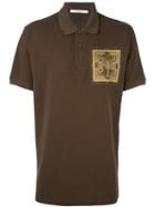 Givenchy Cobra Print Polo Shirt, Men's, Size: Medium, Brown, Cotton/silk