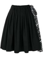 Prada Oversized Side Tie Pleated Skirt - Black