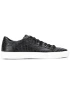 Hide & Jack Crocodile Effect Sneakers - Black