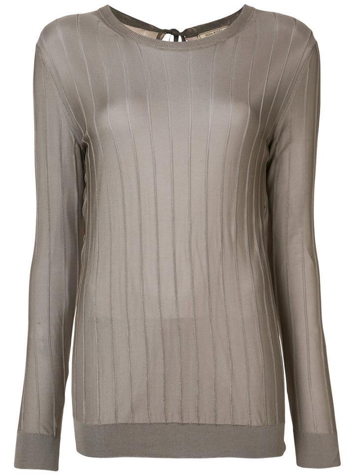 Nina Ricci - Lightweight Ribbed Top - Women - Viscose - M, Nude/neutrals, Viscose