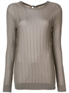 Nina Ricci - Lightweight Ribbed Top - Women - Viscose - M, Nude/neutrals, Viscose