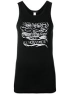 Ann Demeulemeester Slogan Fitted Tank Top - Black